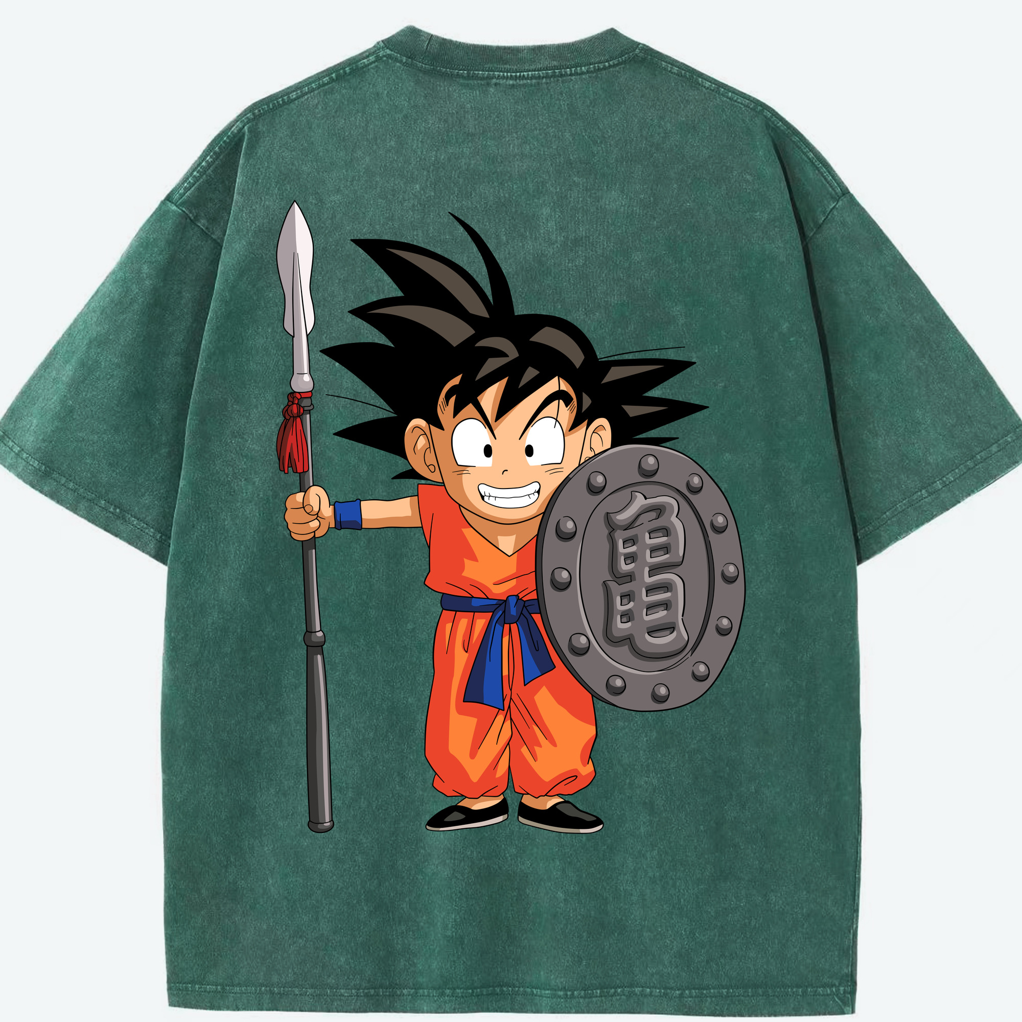（画像用） ドラゴンボール 孫悟空（そん ごくう）Son Goku カカロット DRAGON BALL Kakarotto 綿100% ヴィンテージ風 半袖Tシャツ（背面プリント）